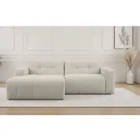 Otto Home Ecksofa "Tapley", beige (sand), B:221cm H:73cm T:154cm, 100% polyester, Sofas, Ecksofa, Breite 221 cm,Boucle, Struktur fein, mit Knopfsteppung, bodentief