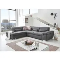 Die Planbar Ecksofa "MP-IN17041 L-Form, Breite 320 cm", grau, B:320cm H:85cm T:260cm, 100% Polyester, Sofas, Ecksofa, Sitztiefenverstellung, optional Kopfteilverstellung & Schlaffunktion