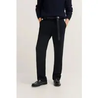 Bugatti Chinohose "Cozy Times", Herren, Gr. 34, Länge 32, blau (380, marine), 68% Polyester, 28% Viskose, 4% Elasthan, unifarben, gerade, unten schmal, Hosen Chinohose, Tapered Fit mit Soft Touch