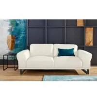 W.Schillig 2,5-Sitzer "montanaa", weiß (weiß z59), B:212cm H:78cm T:94cm, Sofas, 2 5-Sitzer, mit Metallkufen in Schwarz pulverbeschichtet, Breite 212 cm