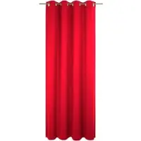 Wirth Vorhang "Umea" Gr. 4, rot, B:132cm H:245cm, Jacquard, Polyester, Gardinen, Vorhang