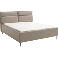 Home affaire Polsterbett "Cozy Town", light, grau, B:206cm H:108cm L:236cm, 100% Leder, Betten, Polsterbett, inkl. 7-fache Einlegetiefenverstellung & saugroboterfreundliche Höhe