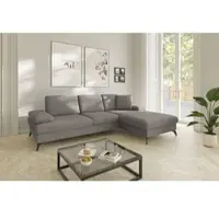 Sit&More Ecksofa SIT & MORE "Morris Jubi L-Form, B: 247 cm", grau (taupe), B:247cm H:83cm T:171cm, 100% Polyester, Sofas, Ecksofa, mit Armteilfunktion & 1 Zierkissen, optional Schlaffunktion