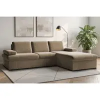 Sit&More Ecksofa SIT & MORE "Moreno L-Form, B: 247 cm", braun (hellbraun), B:247cm H:82cm T:171cm, 100% Polyester, Sofas, Ecksofa, mit Armteilverstellung, optional Bettfunktion