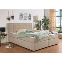 Home affaire Boxbett "Carde", beige (beige, creme), B:174cm L:210cm, Komplettbetten, Boxbett, wahlweise mit Bettkasten, in H2, H3 & H4 erhältlich