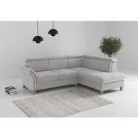 Home affaire Ecksofa "Glendale, L-Form", silber, B:247cm H:84cm T:193cm, 90% Polyester, 10% Polyamid, Sofas, Ecksofa, inkl. Kopfteilverstellung, wahlweise mit Vorziehsitz und Bettkasten