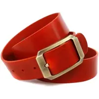 Anthoni Crown Ledergürtel , Damen, Gr. 110, rot, Leder, unifarben, Gürtel Ledergürtel, mit messingfarbender Gürtelschließe