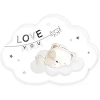 Baby Best Dekokissen "BabyBest Sleeping little bear", bunt (weiß, neutral), B:25,5cm H:2,5cm L:36cm, Polyester, Dekokissen_Sitzkissen_Kissenhüllen, Dekokissen, hochfarbig bedruckt