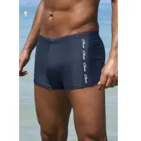 s.Oliver Boxer-Badehose , Herren, Gr. 7, N-Gr, blau (marine), Recycling-Polyamid, unifarben, Badehosen Boxer-Badehose, mit Markenschriftzügen