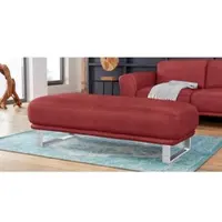 W.Schillig Hocker "montanaa", rot (ruby rot z59), B:141cm H:42cm T:61cm, Hocker, Hocker, mit Metallkufen in Chrom glänzend, Breite 141 cm