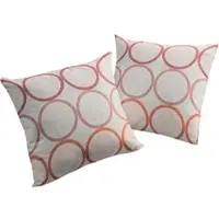 Wirth Dekokissen "Zirbello" Gr. 2, orange (terrakotta, kreise), B:50cm L:50cm, Baumwolle, Polyester, Dekokissen_Sitzkissen_Kissenhüllen, Dekokissen, Kissenhülle ohne Füllung, 2 Stück