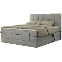 MKS Meble Boxspringbett 180 x 200 cm elektrisch verstellbar 7-Zonen Taschenfederkern Matratze mit Topper Bett 180 x 200 cm mit Motor Polsterbett Motorbett - Vittoria - Hellgrau Strukture - H4