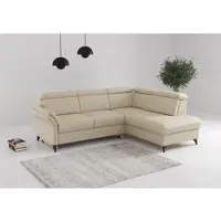 Sit&More Ecksofa SIT & MORE "Glendale, L-Form", beige (sand), B:247cm H:84cm T:193cm, 100% Polyester, Sofas, Ecksofa, inkl. Kopfteilverstellung, wahlweise mit Vorziehsitz und Bettkasten