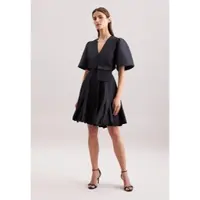 Seidensticker Sommerkleid "Schwarze Rose", Damen, Gr. M (38), Normalgrößen, schwarz, 97% Baumwolle, 3% Elasthan, unifarben, regular fit, V-Ausschnitt, Kleider Sommerkleid, V-Neck Uni