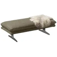 W.Schillig Polsterhocker , schwarz (pepper s22), B:145cm H:43cm T:71cm, Flachgewebe S22 (100% Polyester), Hocker, Polsterhocker, Füße in Chrom glänzend