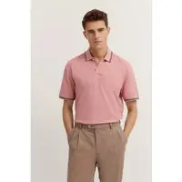 Bugatti Poloshirt mit Kontraststreifen und Bruststickerei