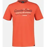 Lerros T-Shirt unifarben mit Print und 1/2-Ärmeln - Vivid Red - 3XL