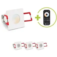 Longlife LED Einbaustrahler Mini Livorno eckig 3W CCT IP65 - Farbe: weiß - Anzahl: 4x