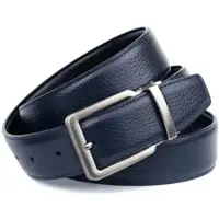Anthoni Crown Ledergürtel , Herren, Gr. 95, schwarz (dunkelblau, schwarz), Leder, unifarben, Gürtel Ledergürtel, Wendegürtel in dunkelblau und schwarz, Schließe matt