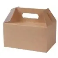 Greenbox GmbH & Co. KG Greenbox Lunchbox mit Griff, faltbar, braun, Faltbare Essensbox mit praktischen Henkel für den Transport, 1 Karton = 100 Stück, Maße (L x B x H): 21,5 x 15 x 11,5 cm