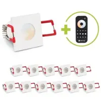 Longlife LED Einbaustrahler Mini Livorno eckig 3W CCT IP65 - Farbe: weiß - Anzahl: 12x