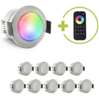 Longlife LED Einbaustrahler Mini Genova 3W RGBW IP65 - Farbe: acryl - Anzahl: 10x