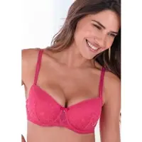 s.Oliver Schalen-BH "Denise", Damen, Gr. 75, Cup B, pink, Spitze, Obermaterial: 70% Polyamid, 20% Polyester, 10% Elasthan, BHs Schalen-BH, im Balconette-Schnitt aus Spitze und fancy Mesh, sexy Dessous