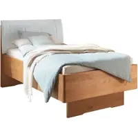 Wiemann "Cardiff, Bettgestell, Bettrahmen, teilmassiv, mit Polsterkopfteil" Belastbarkeit 110/220 Kg, 4-fache höhenverstellbar, MADE IN GERMANY, Fußteil aus Massivholz, verschiedene Größen