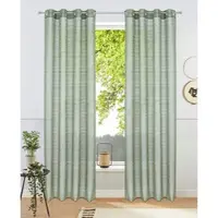 Bruno Banani Gardine "Linus" Gr. 3, grün (olive), B:130cm H:225cm, Polyester, Gardinen, Gardine, 1 Schal, eingewebte Querstreifen