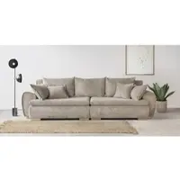 Home affaire Big-Sofa "Katja, B: 275 cm - OTTO. Verlässliche Qualität.", grau (taupe), B:275cm T:108cm, 100% Polyester, Sofas, Big-Sofa, Mega-Sofa mit 4 Zierkissen