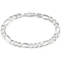 Bruno Banani Armband "Schmuck Geschenk Silber 925 Armschmuck Armkette Figarokette" Gr. 21, silber (silberfarben), Armbänder, Herren, 21, Silber 925 (Sterlingsilber), Armband, Topseller