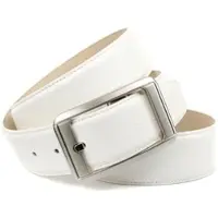 Anthoni Crown Ledergürtel , Damen, Gr. 90, weiß, Leder, unifarben, Gürtel Ledergürtel, Jeansgürtel in weiß