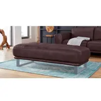 W.Schillig Hocker "montanaa", braun (mocca z69), B:141cm H:42cm T:61cm, Hocker, Hocker, mit Metallkufen in Silber matt, Breite 141 cm