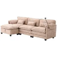 STILVORA Zweisitzer Relaxsofa mit Hohe Rückenlehne und Seitentaschen,Sofa mit Armlehnen und Metallfüße,Polstermöbel Loungesofa mit Cord-Material,Grau