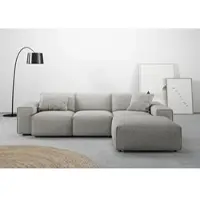Home affaire Ecksofa "Glimminge L-Form auch in Breitcord, Feincord + Easy care-Bezug", silber, B:264cm H:71cm T:191cm, 96% Polyester, 4% Polyacryl, Sofas, Ecksofa, Breite 264, Zierkissen