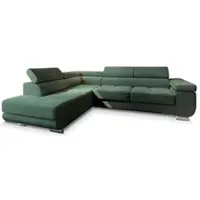 Masseno Ecksofa APIRO L-S mit Schlaffunktion L-Form, Sofa mit Bettkasten, Wohnzimmersofa, Couch, Soffa, Bettsofa, Couchgarnitur- Grün, POSO 14