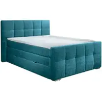 Home affaire Boxspringbett "Rosà", blau, B:184cm L:224cm, Komplettbetten, Boxspringbett, H3/H3, H3/H4, H4/H4 möglich