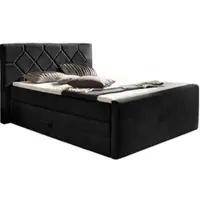 Home affaire Boxspringbett "Atlanta", grau (taupe), B:160cm L:221cm, Kunststoff, Massivholz, Stoff, Komplettbetten, Boxspringbett, inklusive Topper und Bettkasten