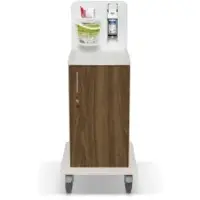 Eternasolid GmbH ETERNASOLID MULTICART Desinfektionswagen T11 mit Spenderhalterung, Reinigungswagen mit Desinfektionsspender für 500 ml Euroflaschen, Farbe: walnuss