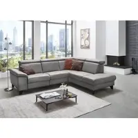 Die Planbar Ecksofa "PN-EM23166 L-Form", grau (granit), B:261cm H:80cm T:235cm, Sofas, Ecksofa, optional mit Kopfteilverstellung und Stauraum