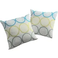 Wirth Dekokissen "Zirbello" Gr. 3, blau (blau, grün, kreise), B:40cm L:60cm, Baumwolle, Polyester, Dekokissen_Sitzkissen_Kissenhüllen, Dekokissen, Kissenhülle ohne Füllung, 2 Stück