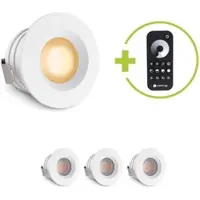 Longlife LED Einbaustrahler Mini flach Torino 3W 2700K IP44 - Farbe: weiß - Anzahl: 4x
