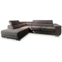 Masseno Ecksofa APIRO L-S mit Schlaffunktion L-Form, Sofa mit Bettkasten, Wohnzimmersofa, Couch, Soffa, Bettsofa, Couchgarnitur- Braun, POSO 06