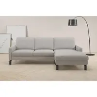 Home affaire Ecksofa , light, grau, B:244cm H:86cm T:164cm, 100% Polyester, Sofas, Ecksofa, inkl. saugroboterfreundliche Höhe & schmale Armlehnen