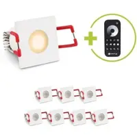 Longlife LED Einbaustrahler Mini Livorno eckig 3W 2700K IP65 - Farbe: weiß - Anzahl: 8x