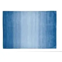 Theko Wollteppich "Wool Comfort", blau, B:60cm H:15mm L:90cm, Schurwolle, Teppiche, Wollteppich, Handweb Teppich, reine Wolle, handgewebt, brilliante Farben, Scandi