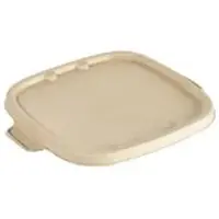 Biopak DUNI Cube Deckel, Bagasse, braun, 900/1200 ml, Praktische Deckel aus Zuckerrohrfasern, 1 Karton = 4 Beutel à 40 Stück, 219 x 185 x 11 mm, eckig