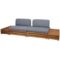 Mendler Garten-Garnitur HWC-L28, Lounge-Set Sitzgruppe Lounge-Sessel Sofa, Spun Poly Akazie Holz MVG Polster dunkelgrau