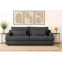 Otto Home Big-Sofa "Evelle 3 Sitzer Maxi", grau (dunkelgrau), B:237cm H:82cm T:109cm, 92% Polyester, 8% Nylon, Sofas, Big-Sofa, 237 cm, tiefe Sitzfläche, Lounge-Sitzkomfort, Struktur, Breitcord