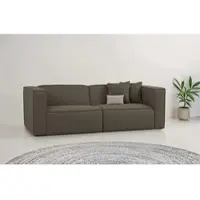 Otto Home 3-Sitzer "Tammie", braun (schwarz braun), B:222cm H:73cm T:93cm, 100% Polyester, Sofas, 3-Sitzer, Breite 222 cm, Webstoff fein, bodentief, mit Wellenunterfederung